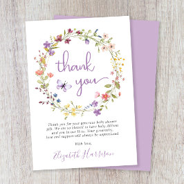 Cartão De Agradecimento Pequeno Chá de Namorada de Vidraça Selvagem