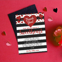 Cartão De Agradecimento Pequeno Dia de os namorados Querida Qualquer Idade