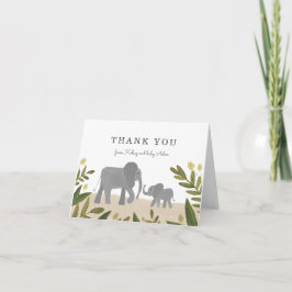 Cartão De Agradecimento Pequeno Elefante Obrigado Nota