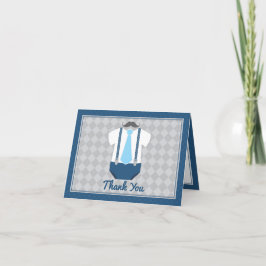 Cartão De Agradecimento Pequeno Homem, bigode, Chá de fraldas De Gravação