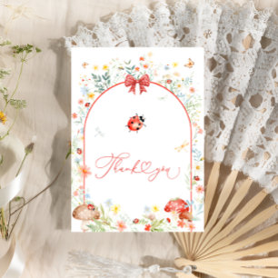 Cartão De Agradecimento Pequeno Inseto de flor selvagem