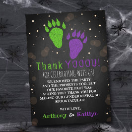 Cartão De Agradecimento Pequeno Monstro do Dia das Bruxas - Festa de Revel