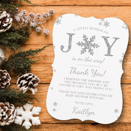 Cartão De Agradecimento Pequeno Pacote De Alegria Chá de fraldas De Natal