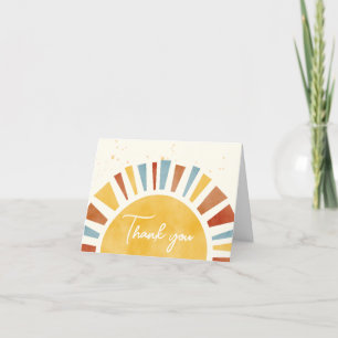 Cartão De Agradecimento Pequeno Ray do Chá de fraldas Sunshine Boho