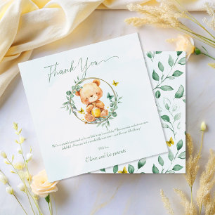 Cartão De Agradecimento Pequeno Urso Segurando Amor Jar Doce Aniversário
