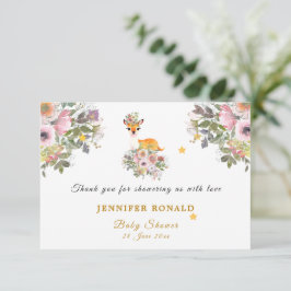 Cartão De Agradecimento Pequeno veado, Grande Alegria Tema de Chá de frald