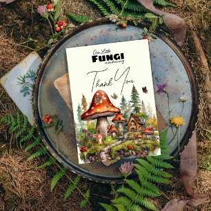 Cartão De Agradecimento pequenos cogumelos fungicela chá de fraldas