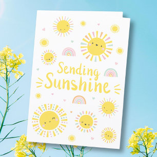 Cartão De Agradecimento Pequenos sóis e arco-íris bonitos