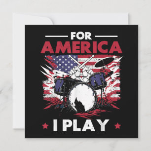 Cartão De Agradecimento Percussionista Tambor Baterista Bandeira Americana