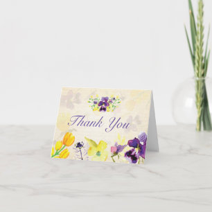 Cartão De Agradecimento Perfect Purple Pansies Thank You Cards
