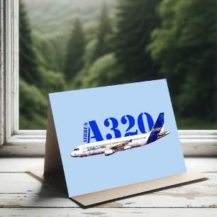 Cartão De Agradecimento Perfil de desenho de aquarela da aeronave A320