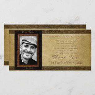 Cartão De Agradecimento Pergaminho de couro azul Simpatia fotográfica Obri