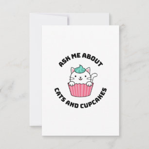 Cartão De Agradecimento Pergunte-me sobre gatos e cupcakes