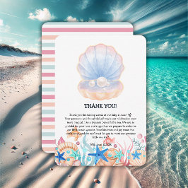 Cartão De Agradecimento Pérola Majestosa Sob o Chá de fraldas do Mar