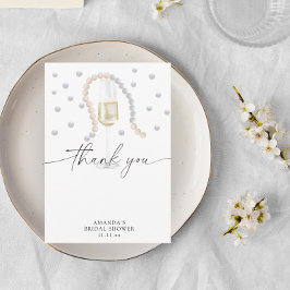 Cartão De Agradecimento Pérolas e Prosecco - obrigado chá de panela