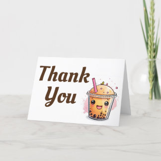 Cartão De Agradecimento Personagem de Chá de Boba