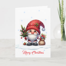Cartão De Agradecimento Personagem de desenho animado Gnome Santa Claus