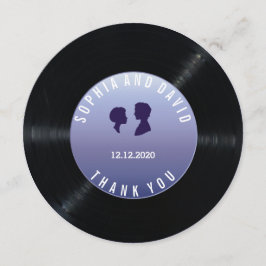 Cartão De Agradecimento Personalização de Casamento de Registro de Vinil R
