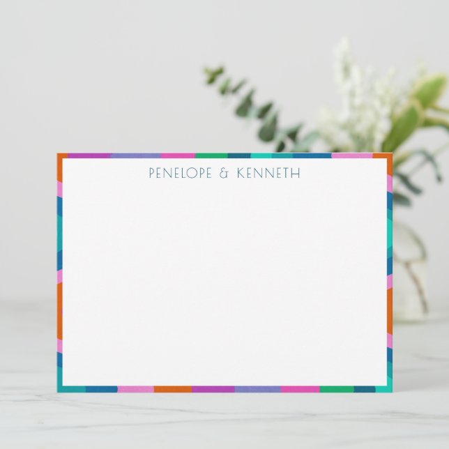 Cartão De Agradecimento Personalização de Casamento Retroativo Verde Color (Em pé/Frente)