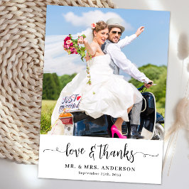 Cartão De Agradecimento Personalização do casamento de fotos personalizada