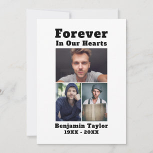 Cartão De Agradecimento Personalizado 3 Fotos Para Sempre Em Nossos Coraçõ