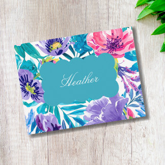 Cartão De Agradecimento Personalizado Colorido Floral Estético Elegante