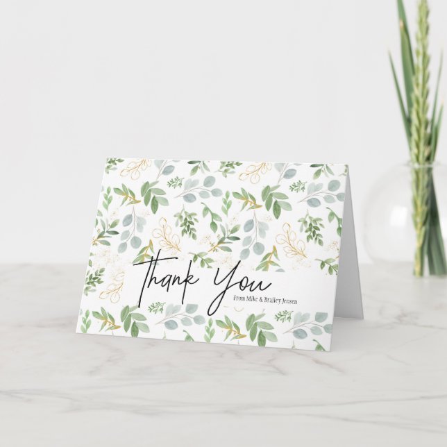 Cartão de Agradecimento Personalizado com Aguarela (Frente)