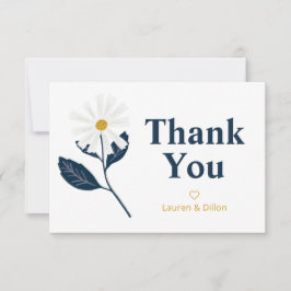 Cartão de Agradecimento Personalizado Cute Daisy
