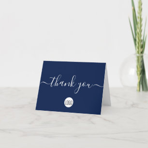 Cartão De Agradecimento Personalizado de Apreciação do Cliente Azul-marinh