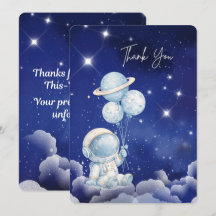 Cartão de Agradecimento Personalizado de Astronaut