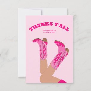Cartão de Agradecimento Personalizado de Cowgirl