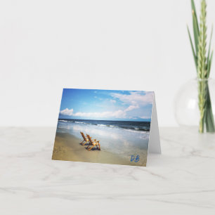 Cartão de agradecimento personalizado de praia em