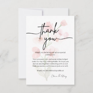 Cartão de Agradecimento Personalizado Elegante