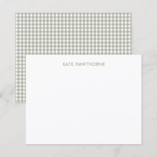 Cartão De Agradecimento Personalizado Minimalista Moderno Xadrez Verde Sal