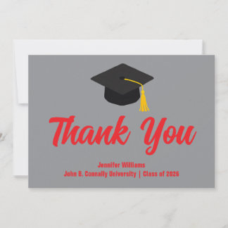 Cartão De Agradecimento Personalizado Moderno para Graduados