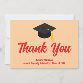 Cartão De Agradecimento Personalizado Moderno para Graduados