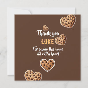 Cartão De Agradecimento Personalizado Obrigado corações de biscoitos desig