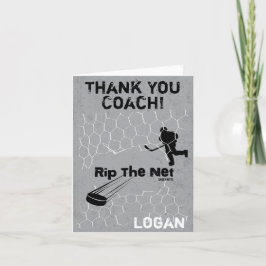 Cartão De Agradecimento Personalizado Obrigado Treinador de Hockey Rip the