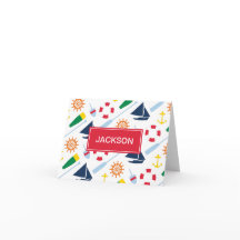 Cartão de agradecimento personalizado para criança