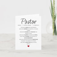Cartão de agradecimento personalizado para Pastor