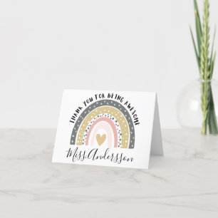 Cartão de Agradecimento Personalizado para Profess