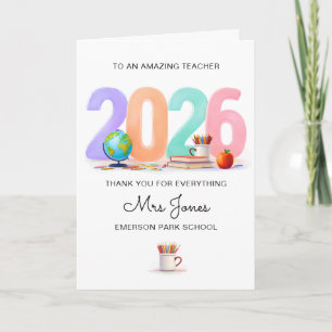 Cartão de Agradecimento Personalizado para Profess