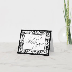 Cartão de Agradecimento Personalizado Preto e Bran