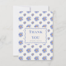 Cartão de Agradecimento Personalizado Roxo Aster P