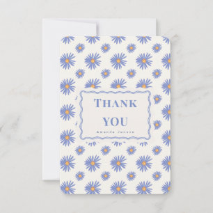 Cartão de Agradecimento Personalizado Roxo Aster P