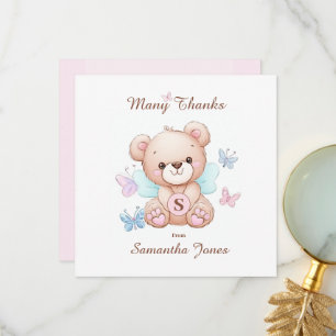 Cartão de Agradecimento Personalizado Urso e Borbo