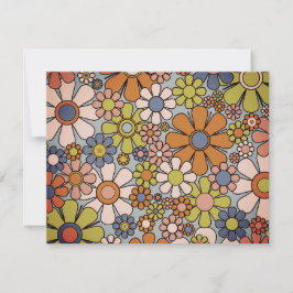 Cartão De Agradecimento Personalizado Vintage Anos 60 70 Estética Floral