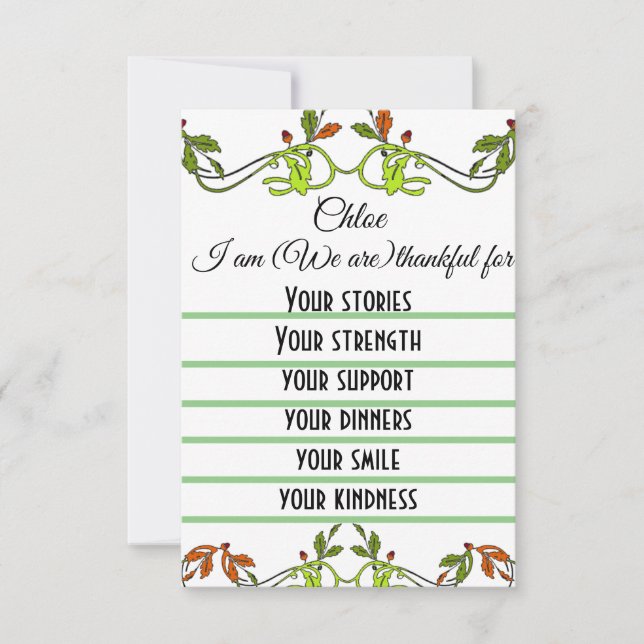 Cartão de Agradecimento Personalizados (Frente)