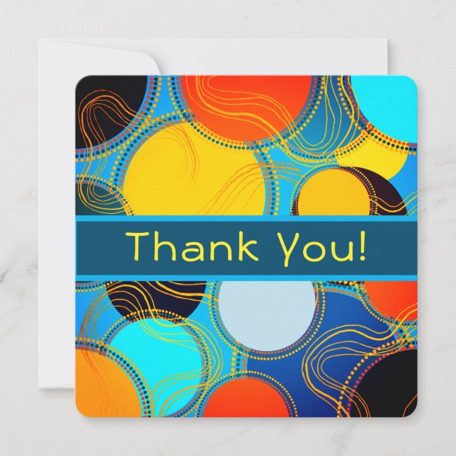 Cartão De Agradecimento Personalizar Abstrato de cor retrógrada (Frente)