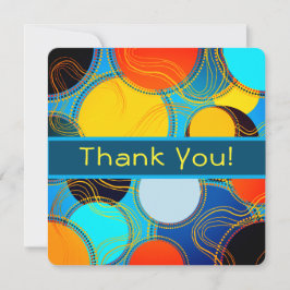 Cartão De Agradecimento Personalizar Abstrato de cor retrógrada